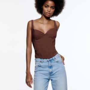 NWT Zara Corset in Brown